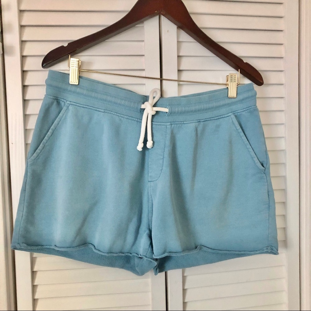 Pact organic cotton drawstring shorts with pockets.